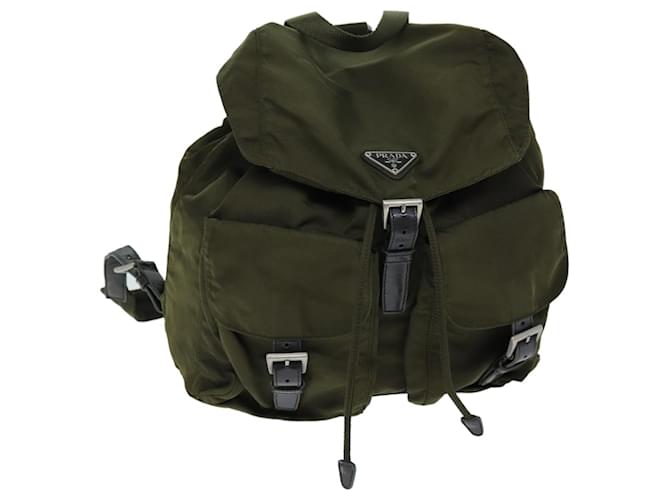 PRADA Backpack Nylon Khaki Auth 73101  ref.1372111