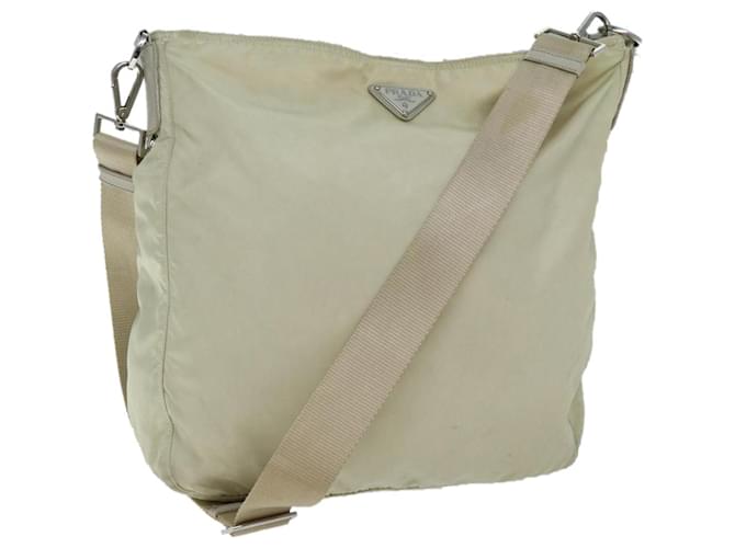 PRADA Shoulder Bag Nylon Cream Auth 71503  ref.1372149