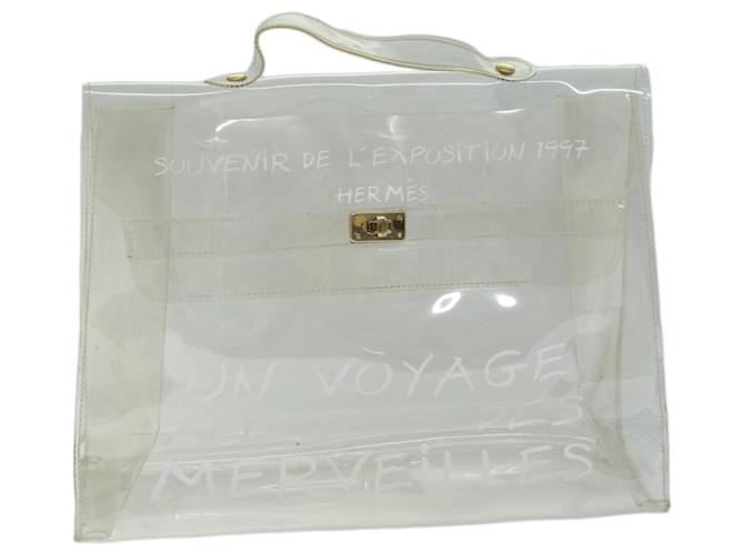 Hermès Bolsa de mão HERMES Vinil Kelly Vinil Transparente Auth 73135  ref.1372161