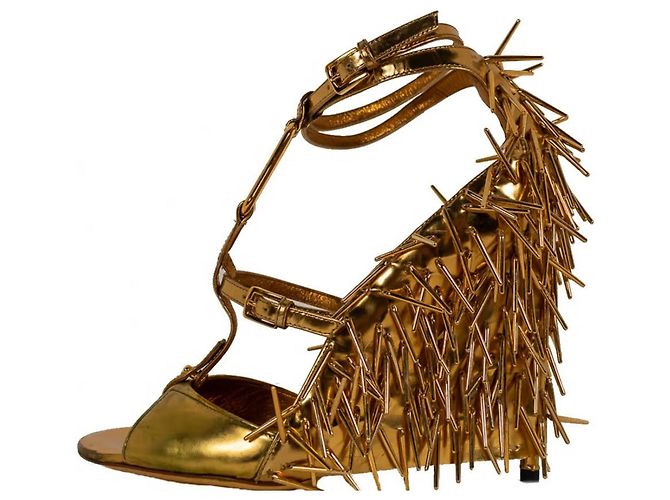 Escarpins Tom Ford en cuir doré