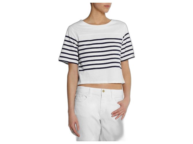 Camiseta de rayas Apc de algodón blanco y azul marino