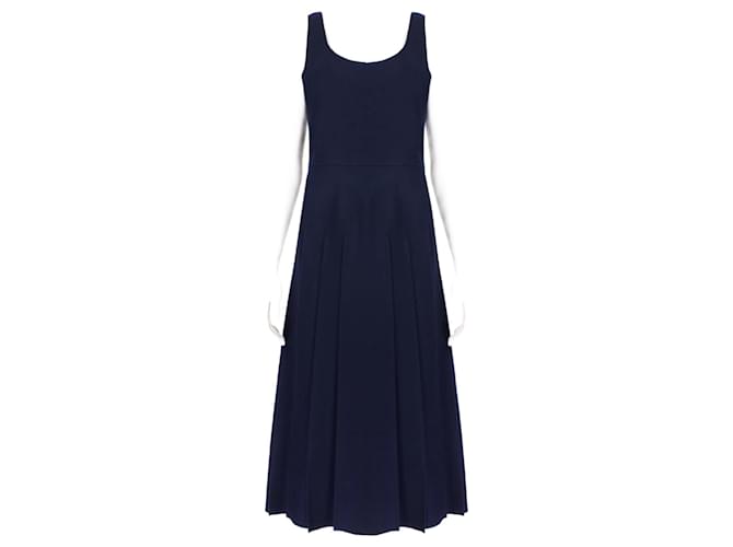 Valentino Garavani Valentino Elegant Midnight Blue Dress Dark blue Wool  ref.1372186