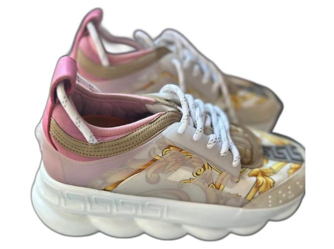 Baskets Versace en daim rose