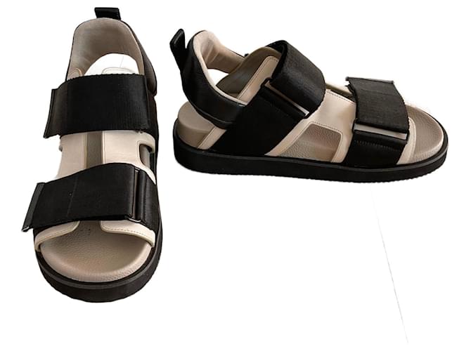 Two-tone sandals United Nude - Geo Mens - Size 42 Black Beige Leather Cloth Rubber  ref.1372230