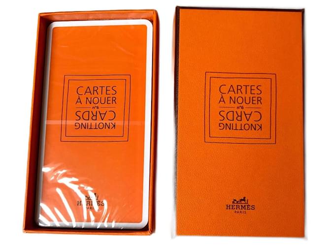 Hermès Card game to tie No. 6 new Orange  ref.1372231