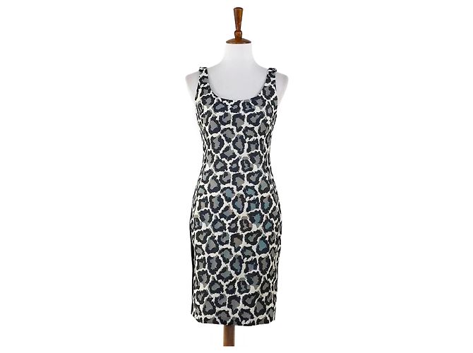 Diane Von Furstenberg Abito da cocktail DvF Arianna Nero Bianco Grigio