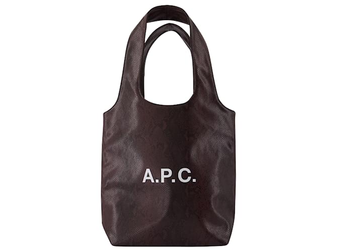 Apc Bolsa tote pequena Ninon - A.P.C. - Couro Sintético Vermelho Bordeaux Leatherette  ref.1372246