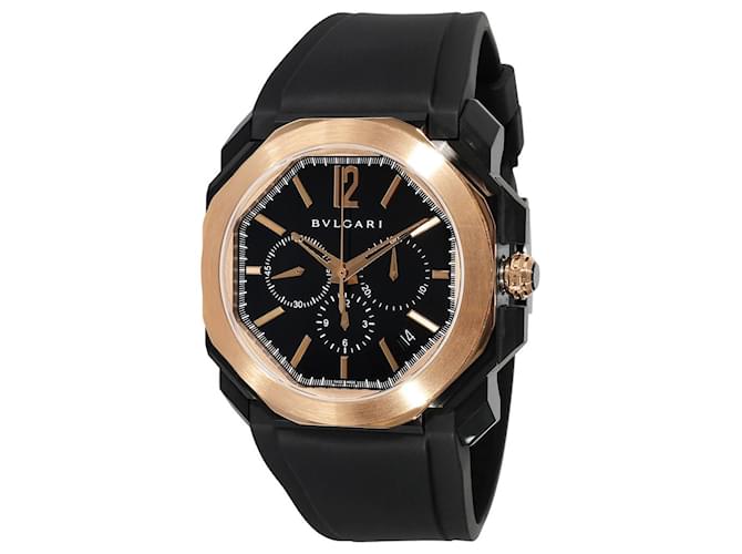 Bulgari Montre pour homme BVLGARI Octo Chrono 102488 en or rose 18 carats/acier inoxydable Or blanc Métal Métallisé  ref.1372273