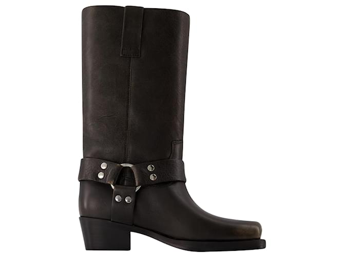 Bottes Roxy 45 - Paris Texas - Cuir - Noir Veau façon poulain  ref.1372279