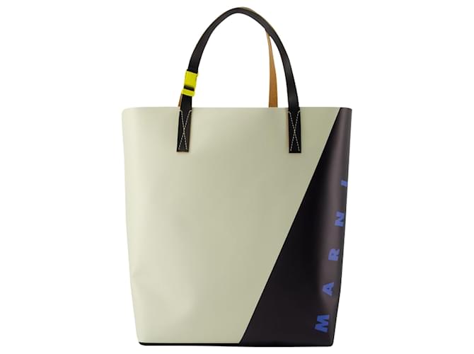 N/s Shopper Bag - Marni - Synthetic - White/Black  ref.1372281