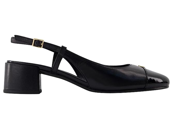 Cap Toe Sandals - Tory Burch - Leather - Black  ref.1372284