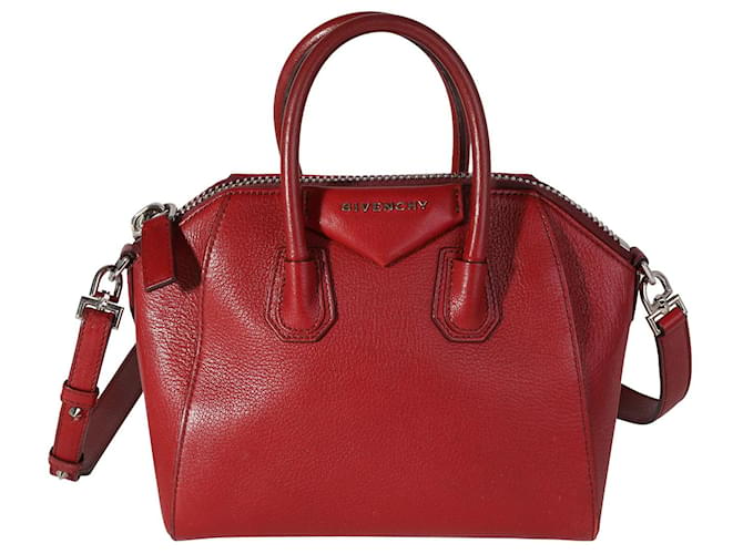 Givenchy Red Goatskin Mini Antigona Bag Leather  ref.1372315