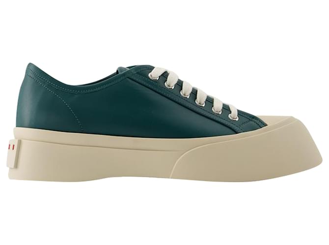 Lace Up Sneakers - Marni - Leather - Green Pony-style calfskin  ref.1372322