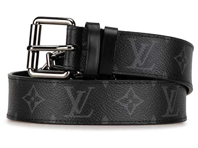 Cintura reversibile Louis Vuitton con monogramma nero Eclipse Tela  ref.1372343