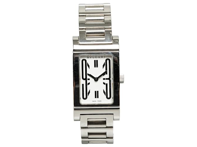 Bulgari Montre Rettangolo en acier inoxydable à quartz argenté Bvlgari Métal  ref.1372365