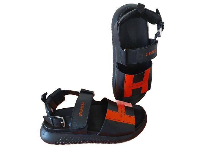 Sandalen Archipel Hermès Schwarz Orange