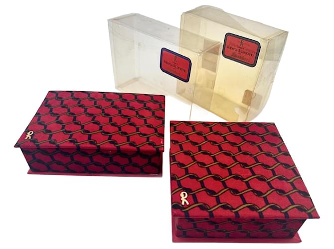 Autre Marque coordinated set of 2 vintage velvet boxes by Roberta di Camerino Red  ref.1372414