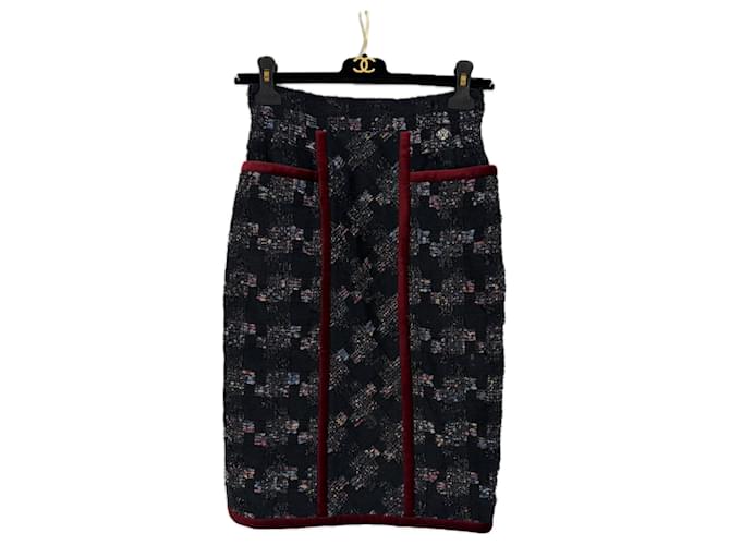 Chanel Nueva falda de tweed al estilo de Keira Knightley Negro  ref.1372419