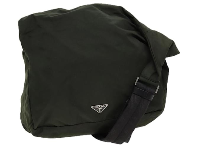 PRADA Shoulder Bag Nylon Khaki Auth 72139  ref.1372475