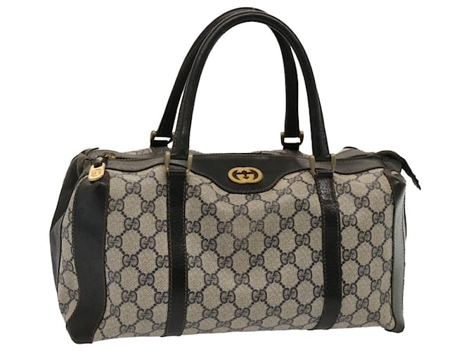 Bolsa GUCCI GG Supreme Boston PVC Marinha Auth ep4157 Azul marinho  ref.1372479