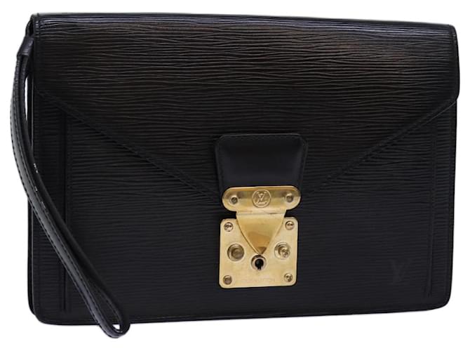 LOUIS VUITTON Epi Serie Dragonne Hand Bag Black M52612 LV Auth th4847 Leather  ref.1372493