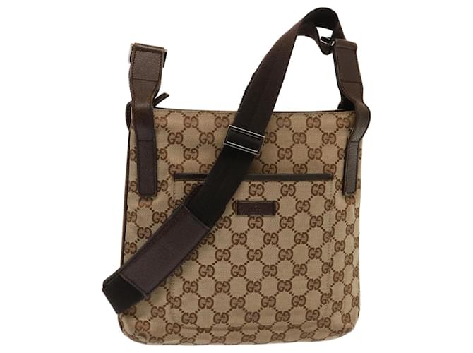 GUCCI GG Canvas Shoulder Bag Beige 122793 Auth 73373  ref.1372500