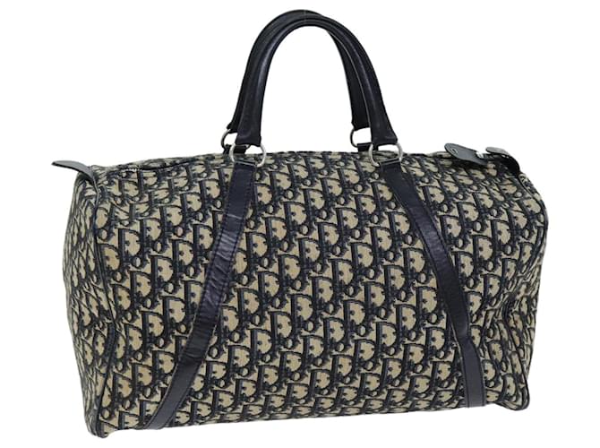 Christian Dior Trotter Canvas Boston Bag Navy Auth 72969 Navy blue  ref.1372523