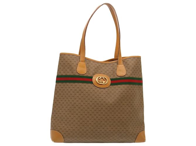 GUCCI Micro GG Supreme Web Sherry Line Sac cabas Beige 002 983 0174 Auth ep4088  ref.1372536