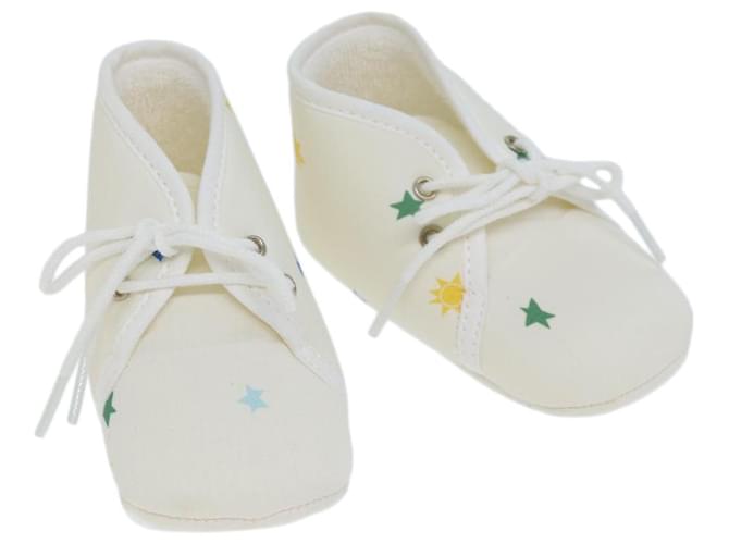 Hermès Sapatos de bebê HERMES algodão branco Auth 72078  ref.1372545