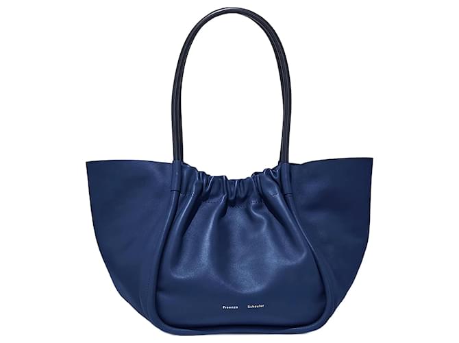 Proenza Schouler XL Ruched Tote Bag Blue Leather  ref.1372567