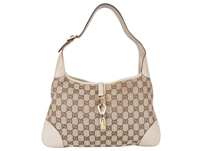 Sac à bandoulière Gucci monogramme GG Jackie Toile Beige  ref.1372579