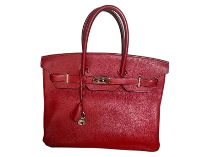 Hermès Birkin 35 in garance red Leather  ref.1372601