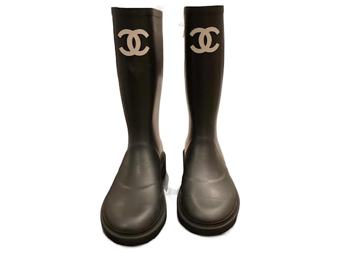 Chanel Boots Black Rubber  ref.1372608