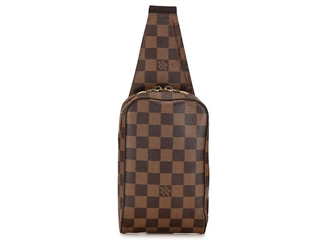 Louis Vuitton Damier Geronimos Schultertasche Bauchtasche N51994 Braunes PVC-Leder in sehr gutem Zustand Leinwand  ref.1372620