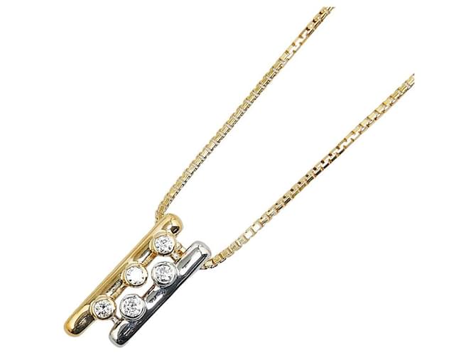 & Other Stories Autre collier pendentif diamant en or 18 carats et platine Collier en métal en excellent état  ref.1372632