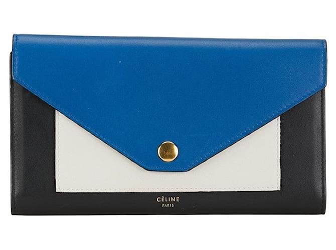 Céline Celine Trifold Multifunktions-Langgeldbörse 105853 in sehr gutem Zustand Schwarz Leder  ref.1372676