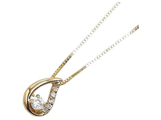 & Other Stories Otro collar con colgante de diamantes en oro de 18 quilates Collar de metal en excelentes condiciones  ref.1372694
