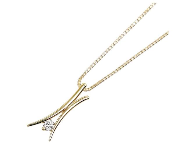 & Other Stories Other 18k Gold Diamond Pendant Necklace Metal Necklace in Excellent condition  ref.1372697