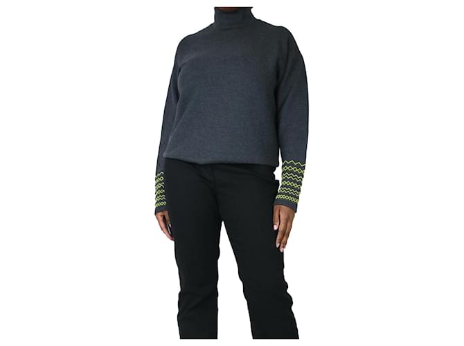 Autre Marque Grey high-neck jumper - size L Wool  ref.1372710