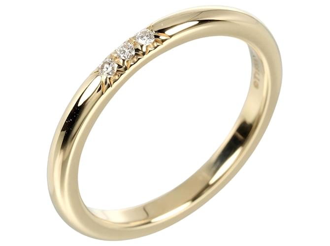 Tiffany & Co 18k Gold 3P Diamond Classic Band Metal Ring in Excellent condition  ref.1372733