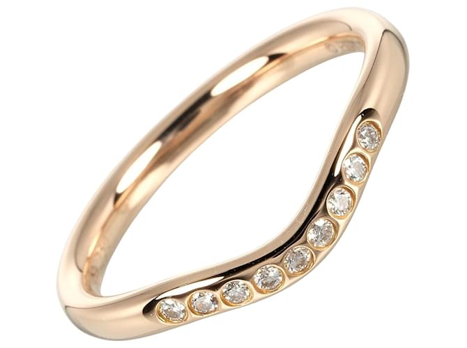 Tiffany & Co 18k Gold 9P Diamond Curved Wedding Band Metal Ring in Excellent condition  ref.1372735