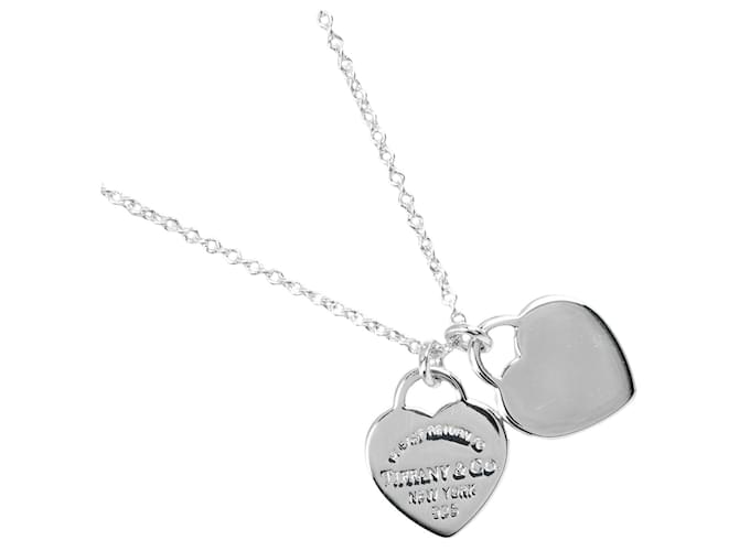 Tiffany & Co Return To Tiffany Double Heart Tag Mini Necklace Metal Necklace in Excellent condition  ref.1372736