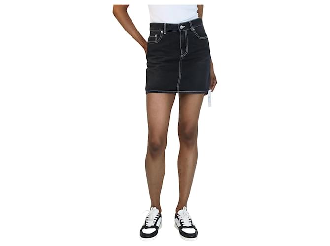 Ganni Mini jupe en jean noire - taille UK 6 Coton  ref.1372745