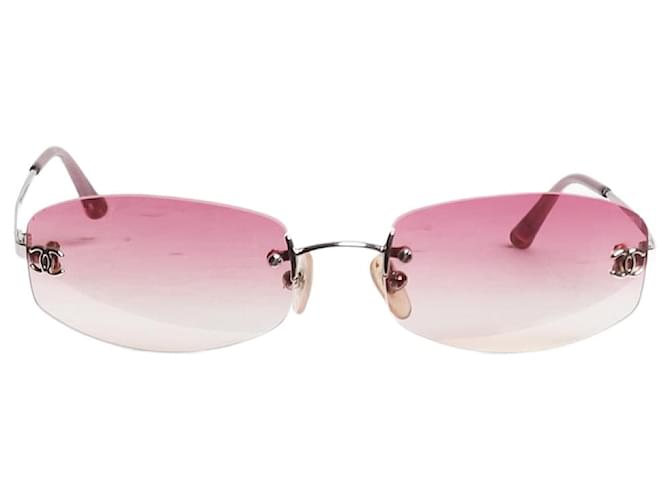 Óculos de sol CC rosa sem moldura Chanel Pink - tamanho  ref.1372755
