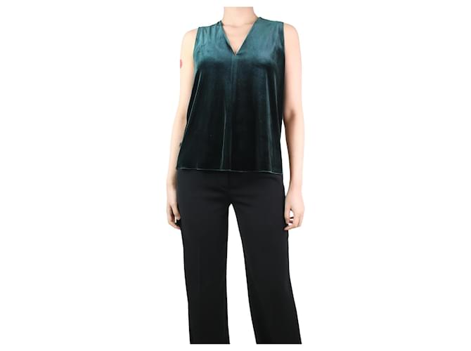 Autre Marque Green velvet sleeveless top - size UK 8 Polyester  ref.1372771