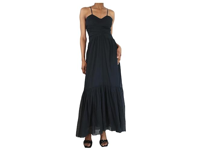 Isabel Marant Etoile Vestido largo negro con capas - talla UK 8 Algodón  ref.1372783