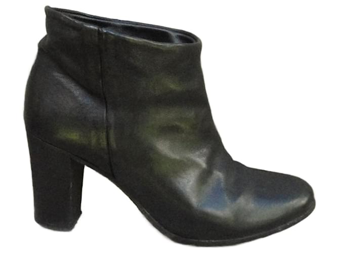 N.D.C. Made By Hand Ankle Boots Nero Pelle  ref.1372798