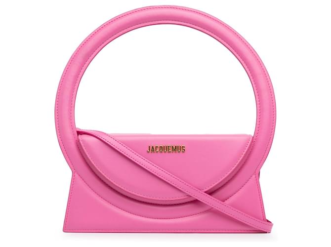 Jacquemus Piel de becerro rosa Le sac Rond Cuero  ref.1372805