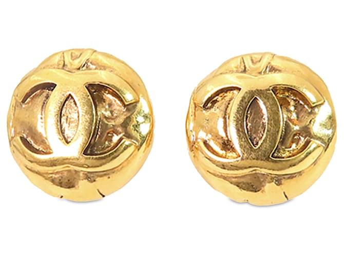 Brincos Chanel Gold CC Clip On Dourado Metal Banhado a ouro  ref.1372814