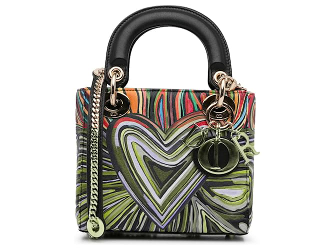 Dior Red Limited Edition Mini Lady DiorAmour Lady Dior Leather Pony-style calfskin  ref.1372817